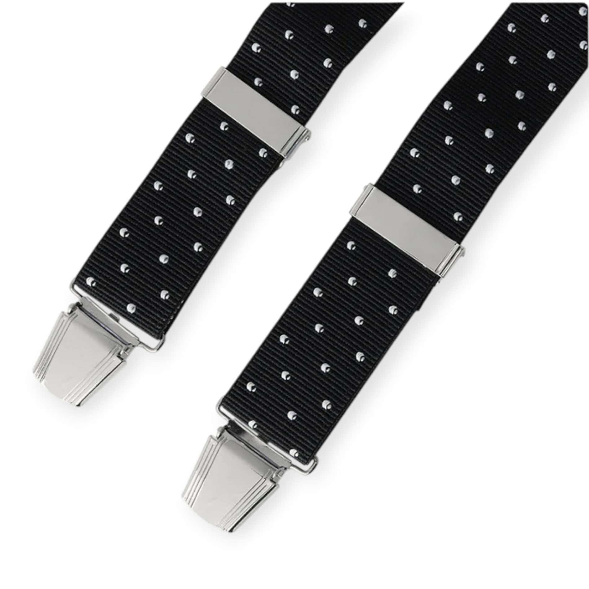 Black Polka Dot Braces – 35mm Adjustable Suspenders
