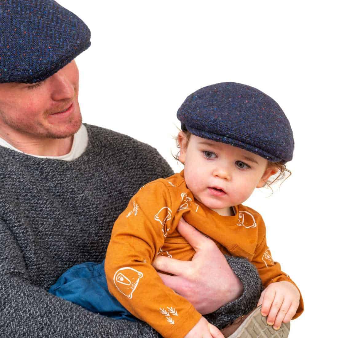 Navy Blue Herringbone - Kerry Tweed Child’s Cap – Hatman