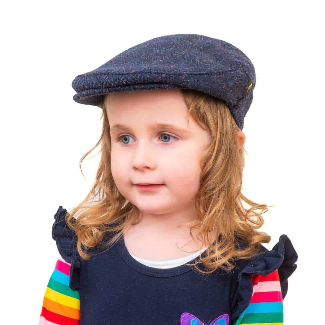 Navy Blue Herringbone Donegal Tweed Child’s Cap – Hatman
