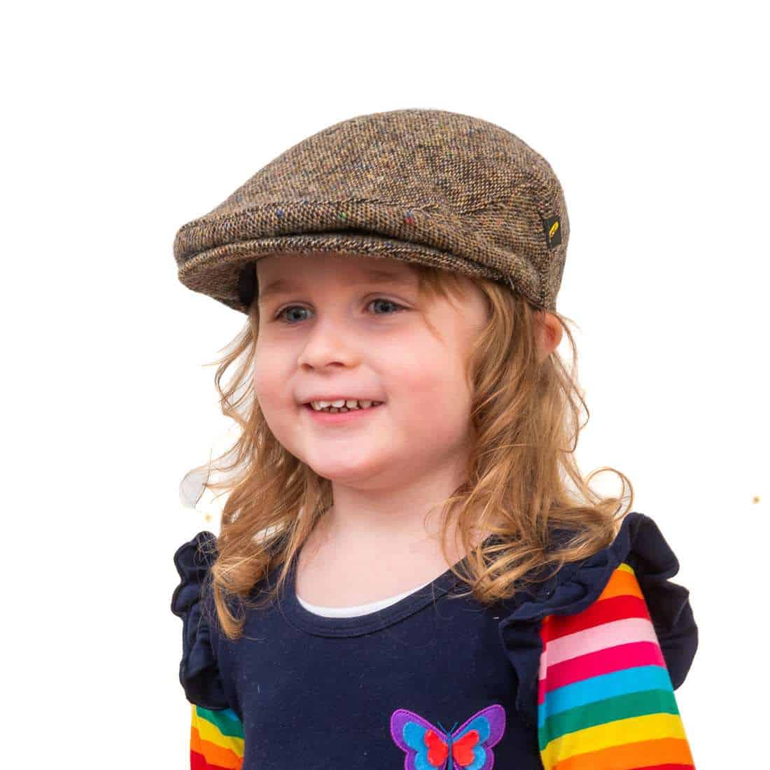 Brown Salt & Pepper Donegal Tweed Child’s Cap – Hatman