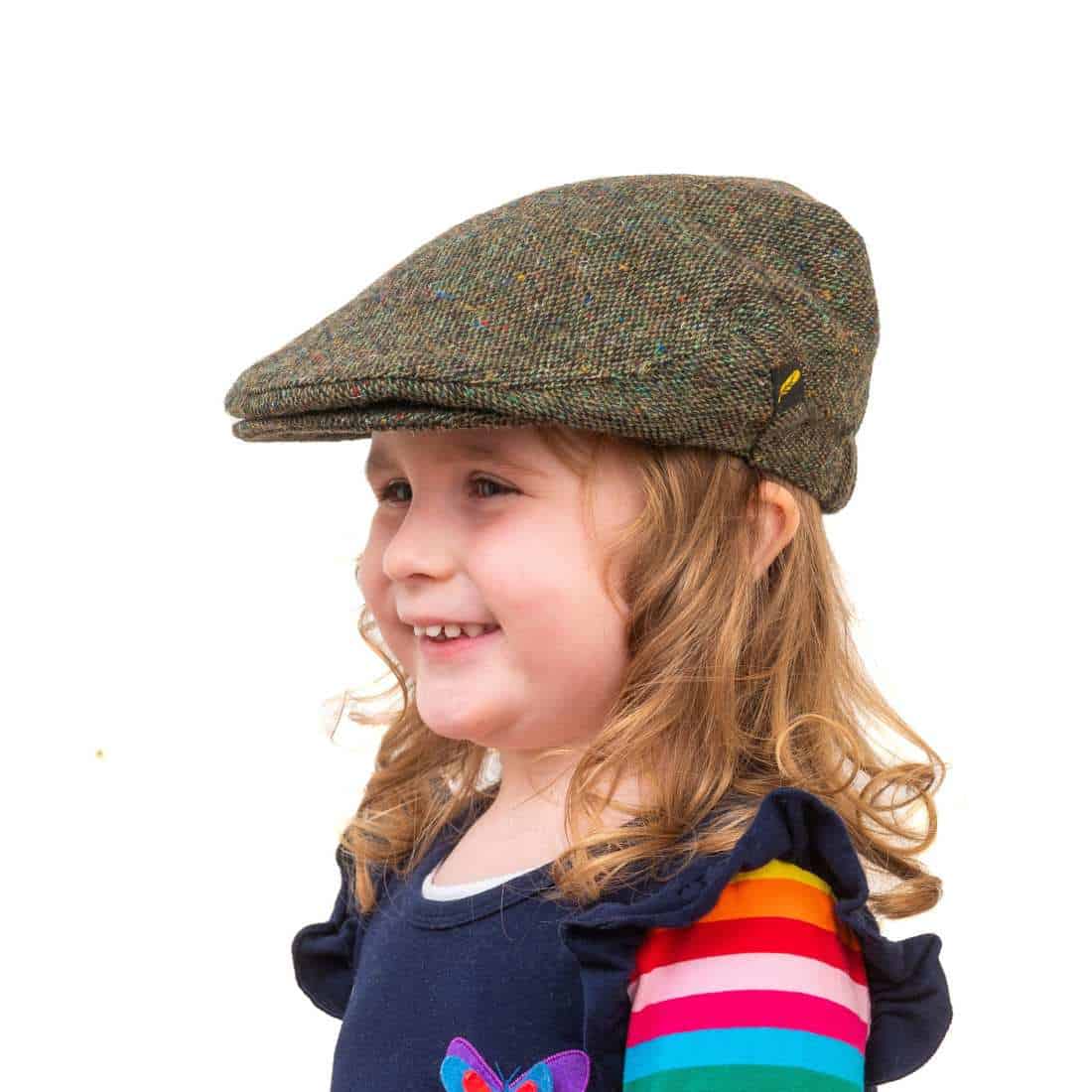 Green Salt & Pepper Donegal Tweed Child’s Cap – Hatman