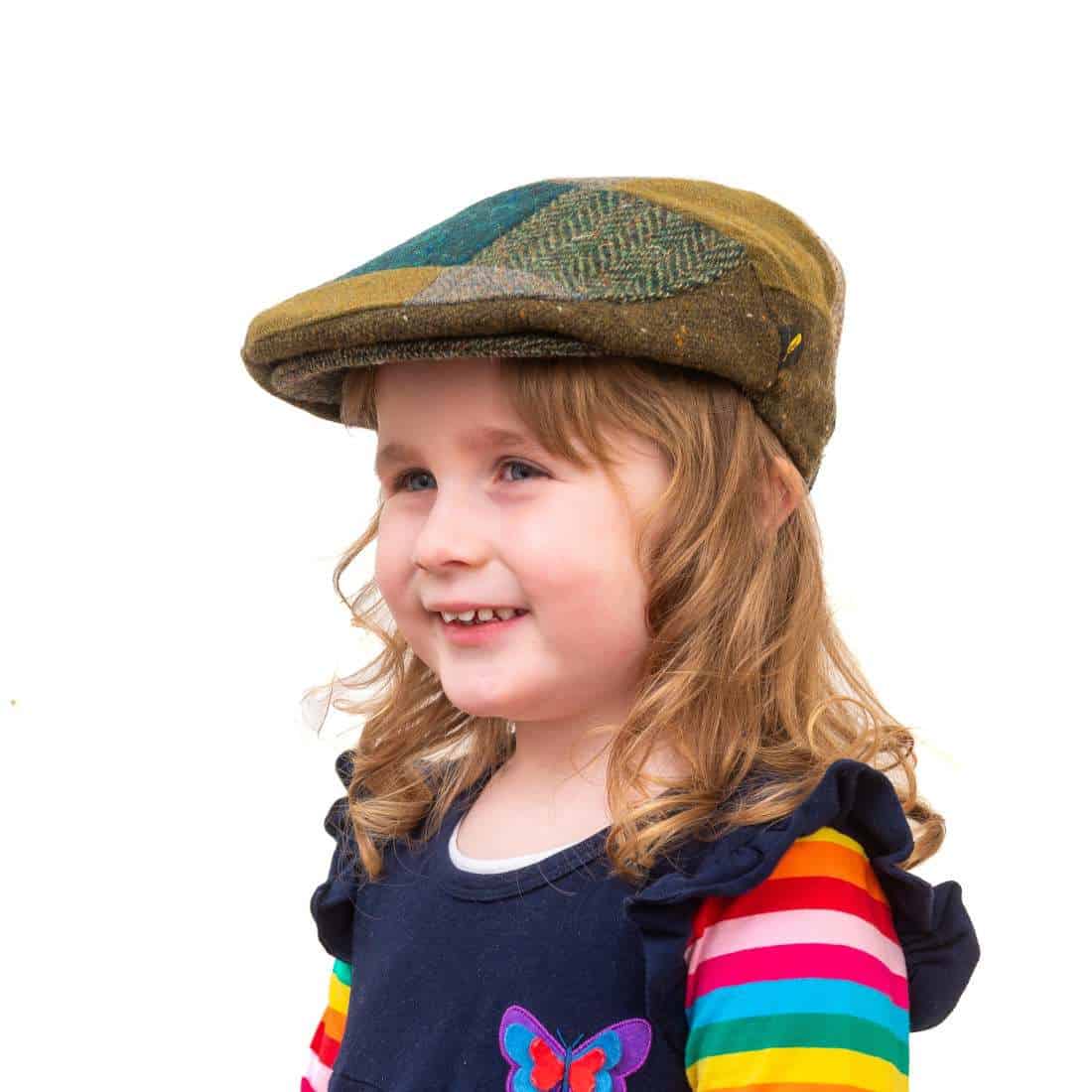 Green Brown Patch Donegal Tweed Child’s Cap – Hatman