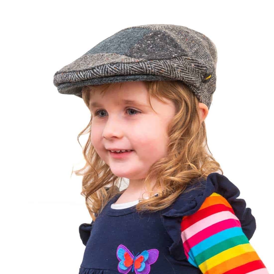 Blue Grey Patch Donegal Tweed Child’s Cap – Hatman