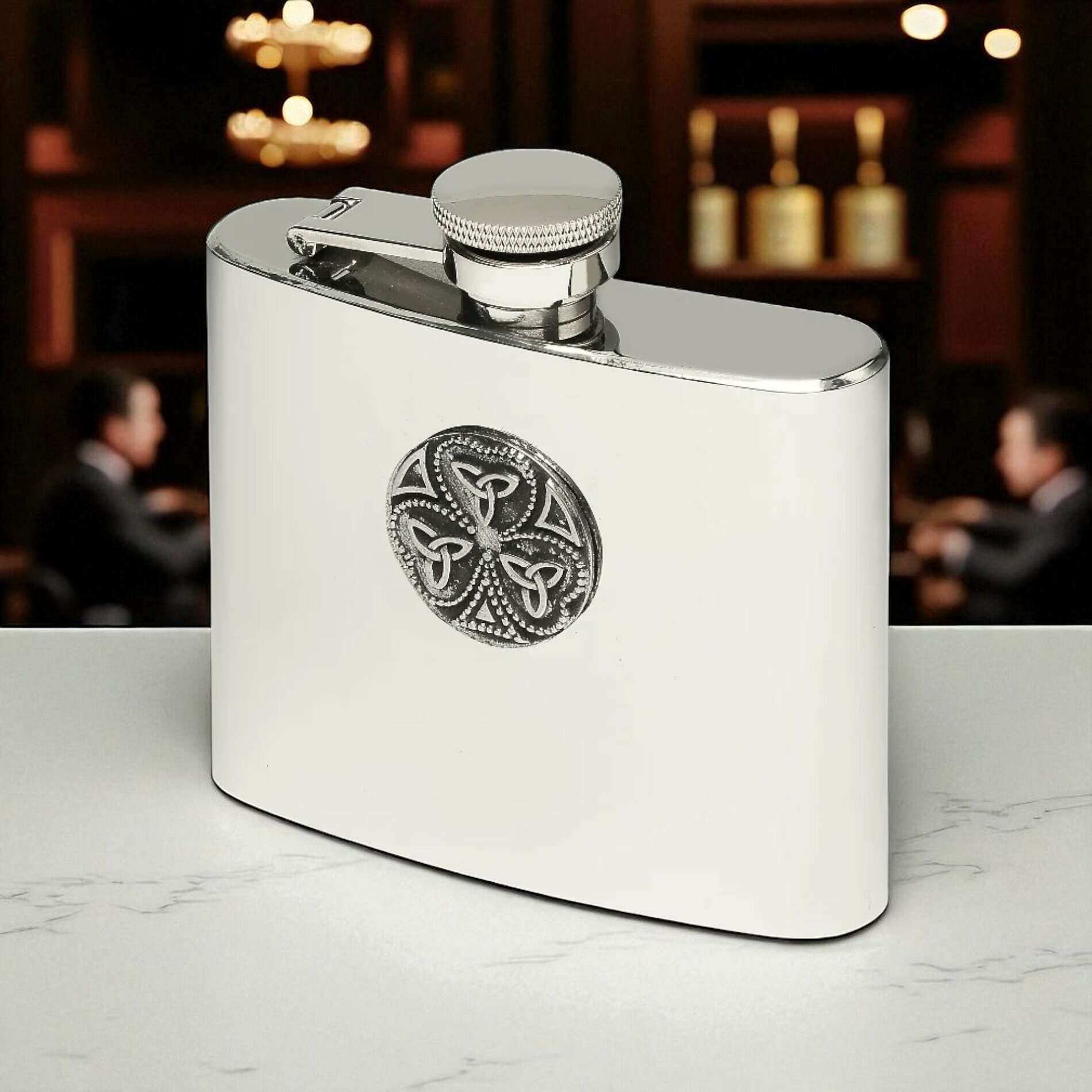 Shamrock & Trinity Hip Flask – 5oz Stainless Steel
