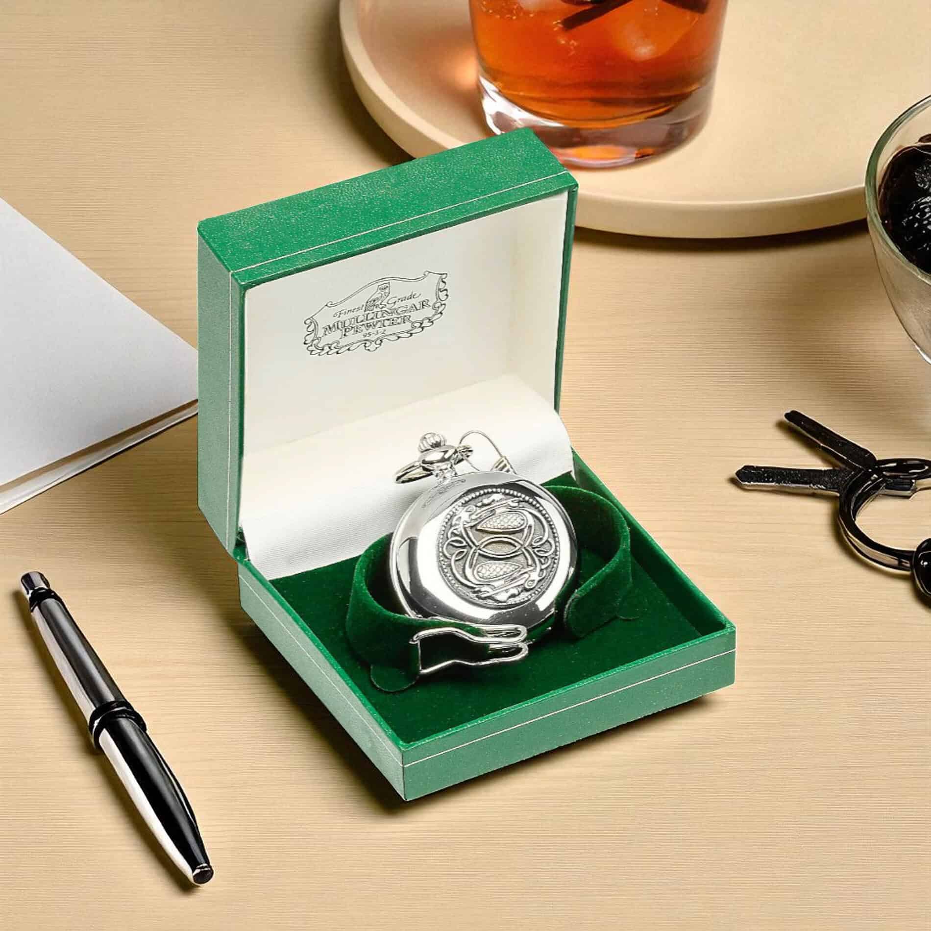 Celtic Birds Pocket Watch – Mullingar Pewter - Battery Powered