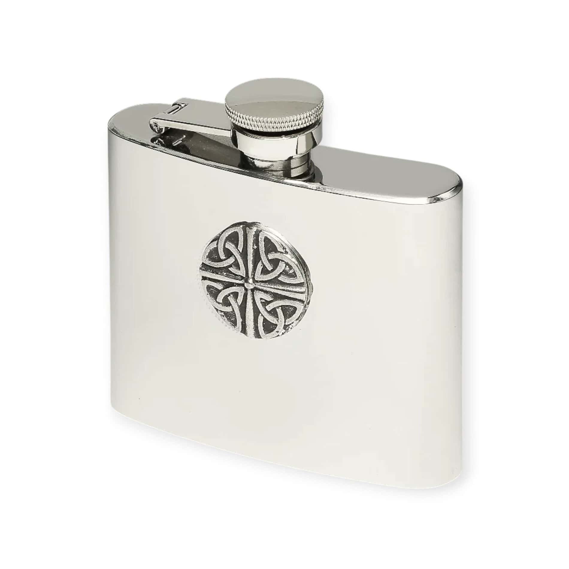 Four Trinity Hip Flask – 5oz Stainless Steel by Mullingar Pewter - Image 3