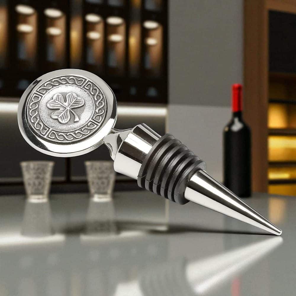 Shamrock Wine Stopper – Handmade by Mullingar Pewter