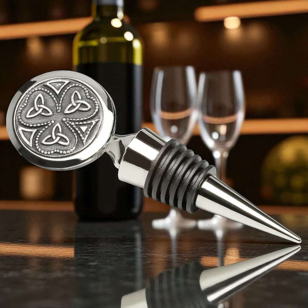 Shamrock & Trinity Wine Stopper – Mullingar Pewter