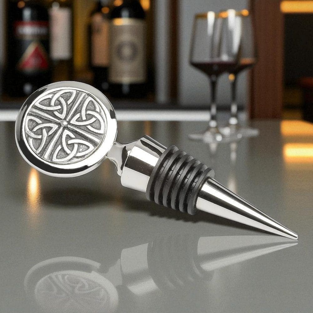 Four Trinity Wine Stopper – Celtic Design by Mullingar Pewter