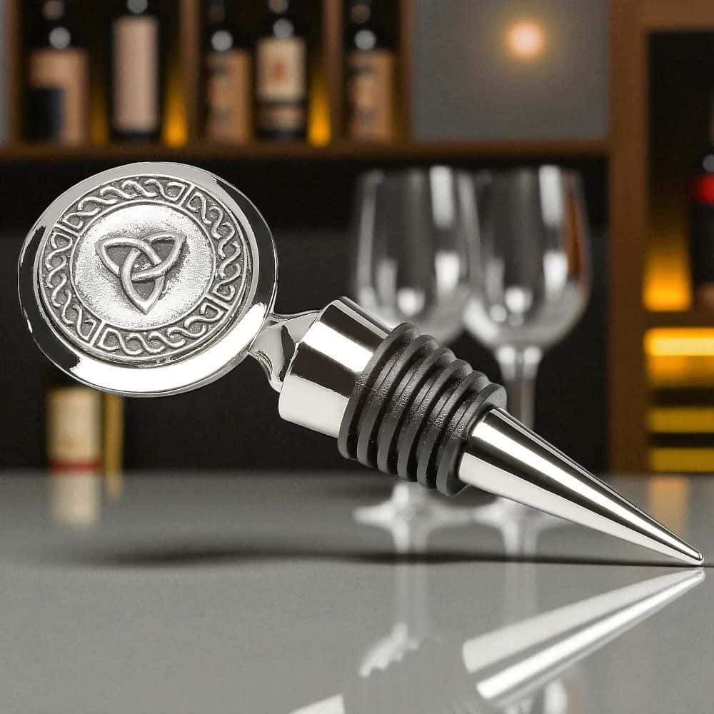 Trinity Knot Wine Stopper – Celtic Symbol by Mullingar Pewter
