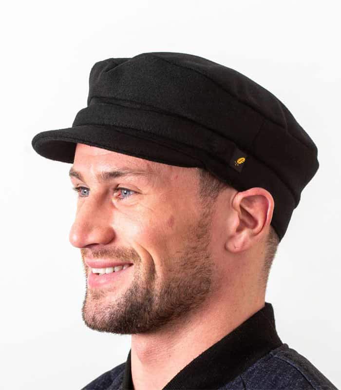 Black Melton Skipper Cap – Hatman of Ireland - Irish Caps – Heritage Style for Every Generation