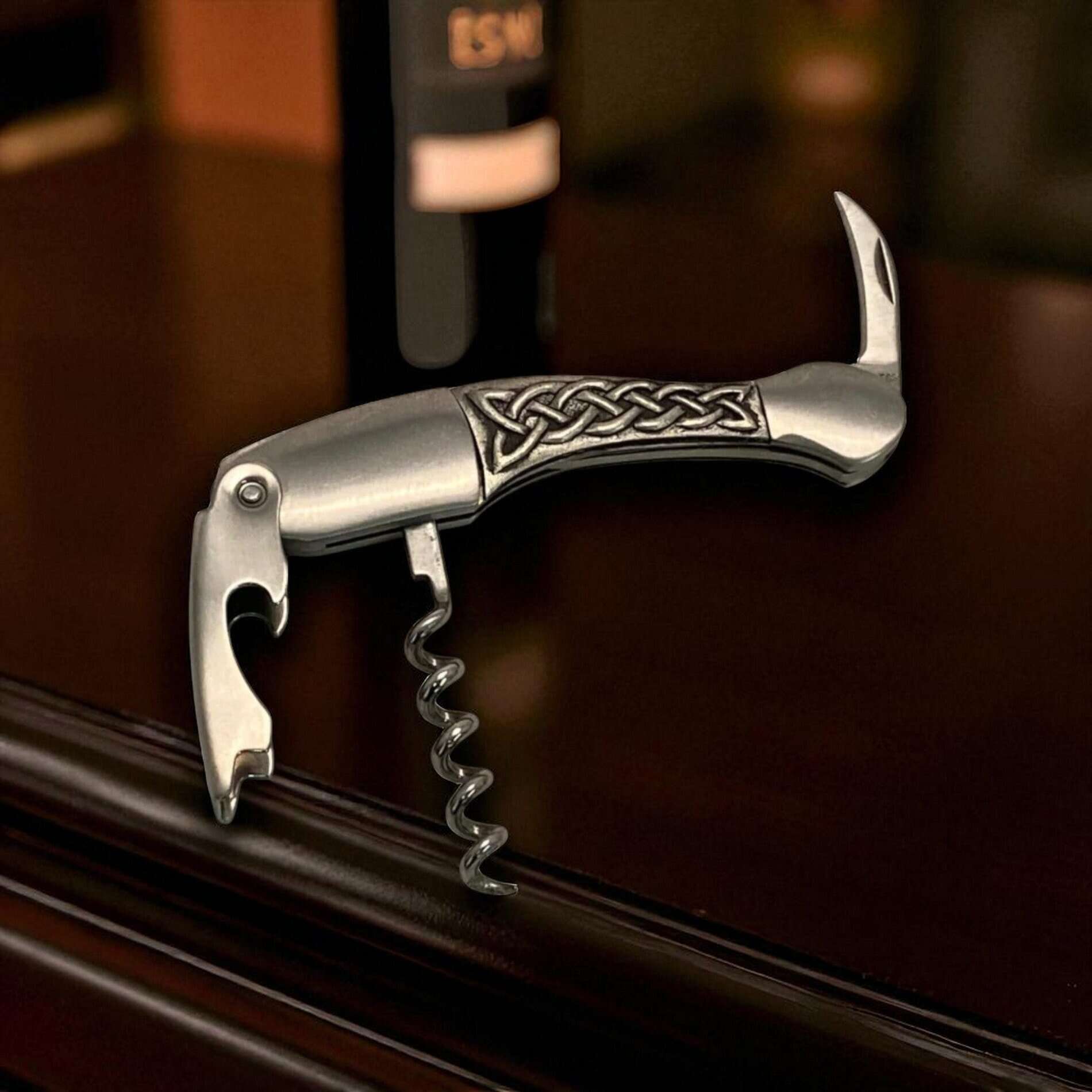 Celtic Knot Waiter Corkscrew – Mullingar Pewter Stainless Steel