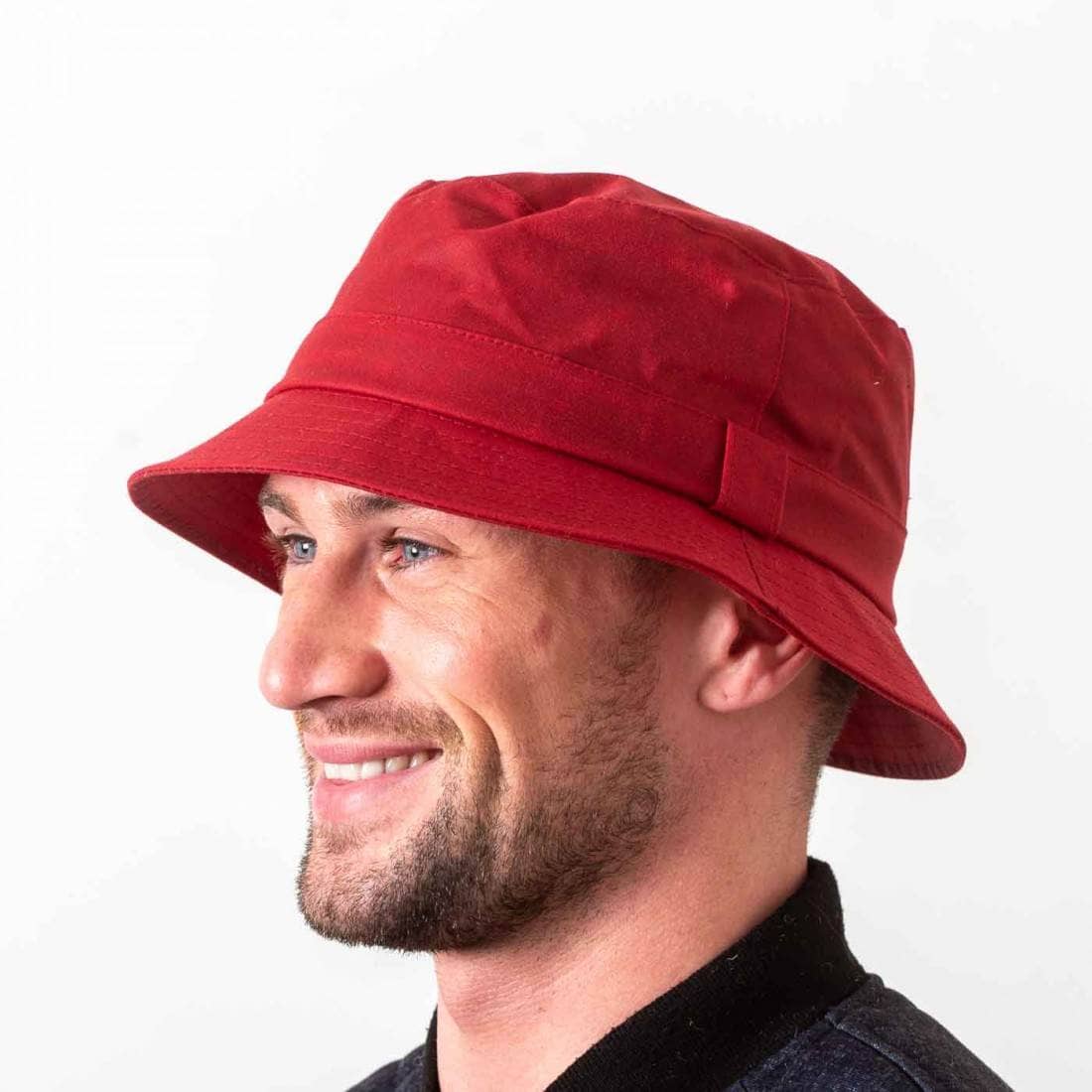 Red Waxed Cotton Walking Hat – Crushable - Hatman of Ireland