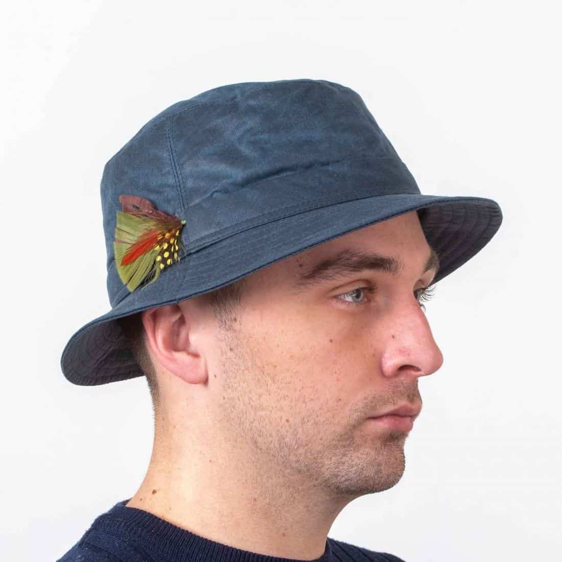 Bilberry Waxed Cotton Hat - Navy Blue - Hatman of Ireland