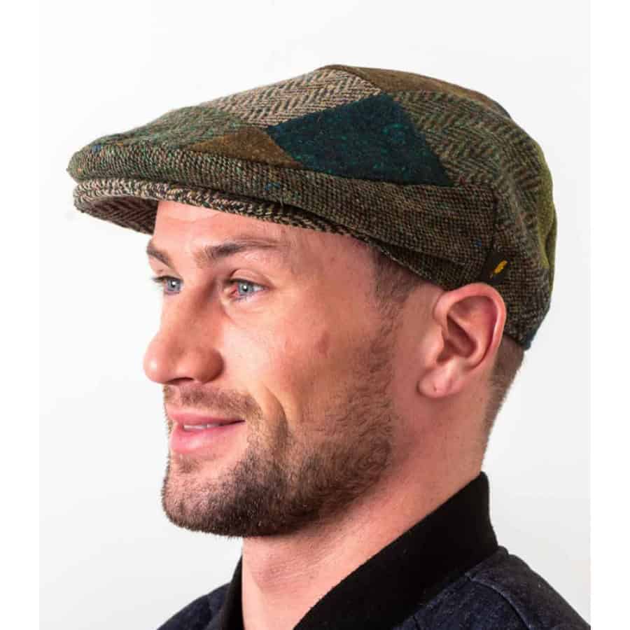 Green Tones Donegal Tweed Patch Cap – Hatman of Ireland