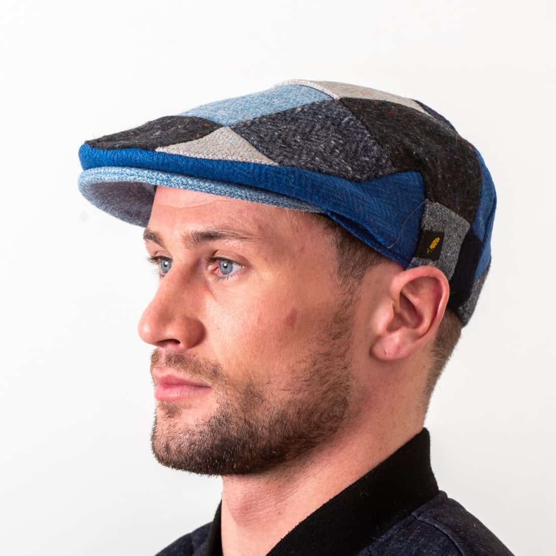 Blue Grey Mix Donegal Tweed Patch Cap – Hatman of Ireland
