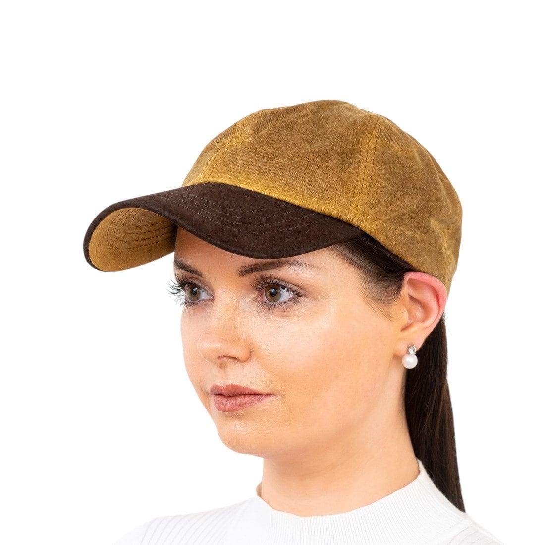 Beige Waxed Cotton Baseball Cap Leather Peak – Hatman of Ireland