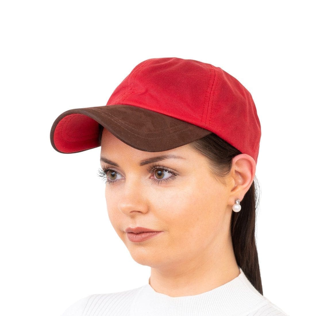 Red Waxed Cotton Baseball Cap Leather Peak – Hatman of Ireland