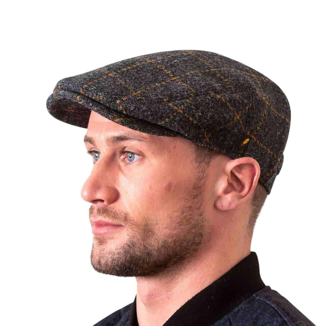 Charcoal Overcheck Donegal Tweed Dubliner Cap – Hatman