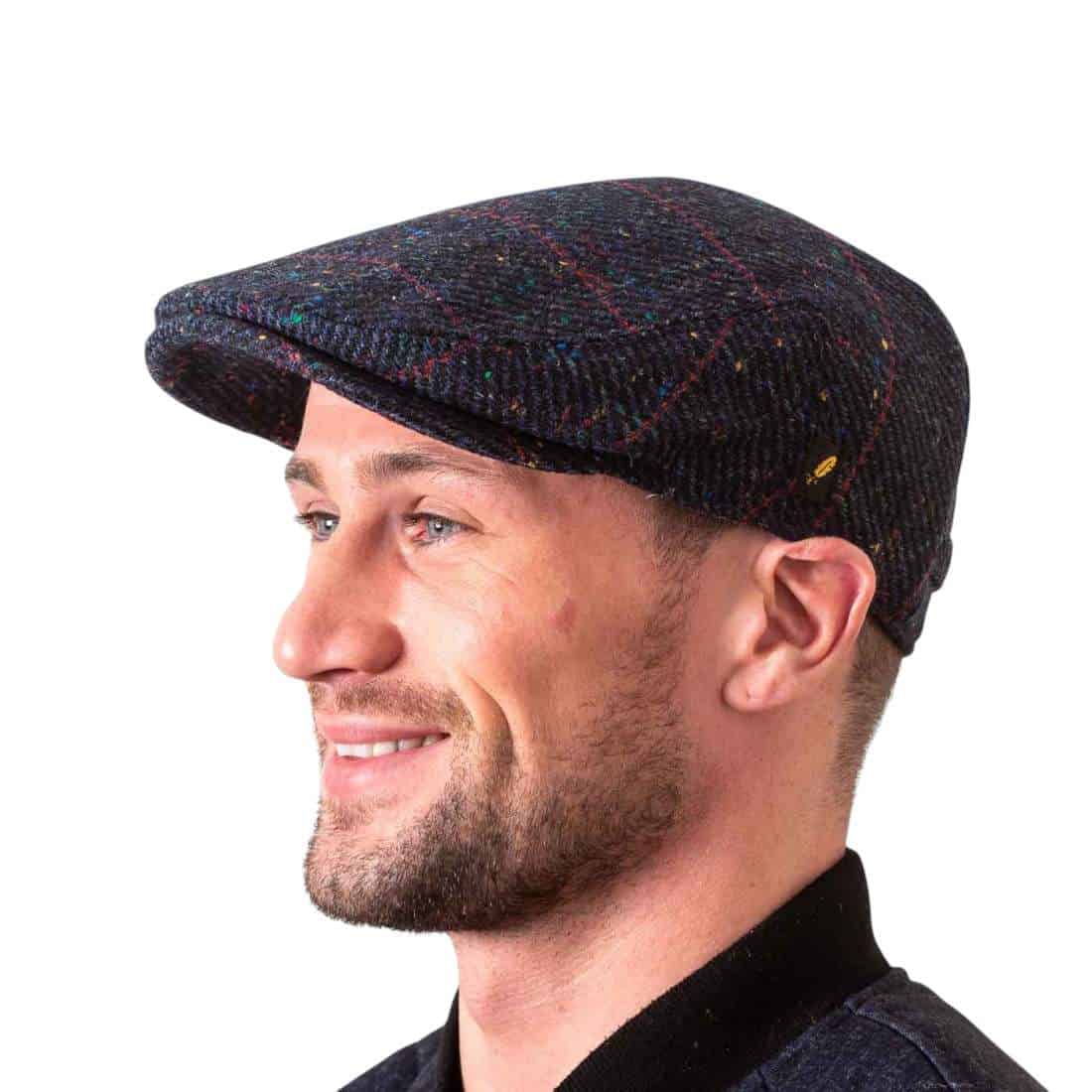 Navy Overcheck Donegal Tweed Dubliner Cap – Hatman of Ireland