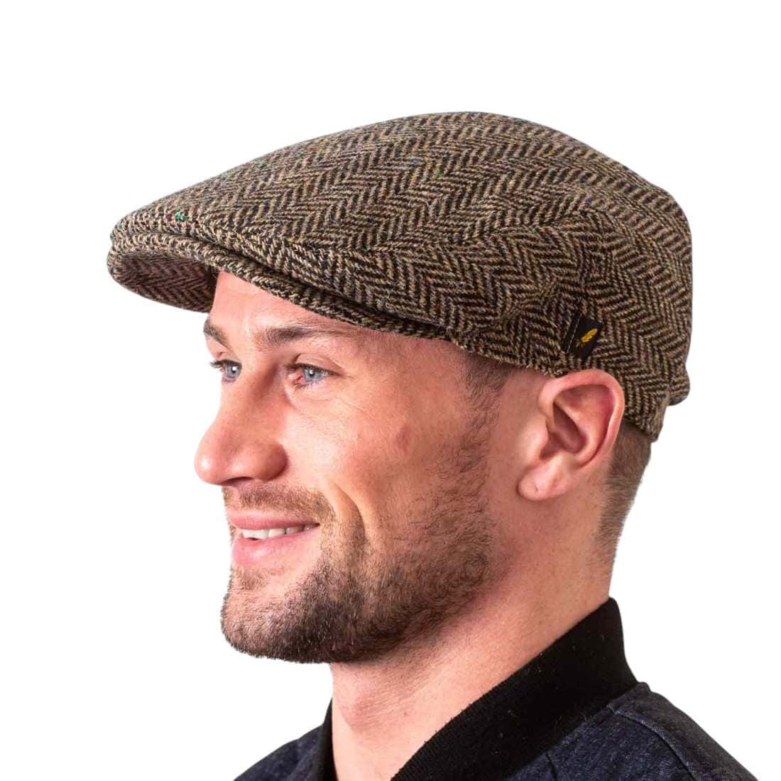 dubliner-cap-pale-brown-herringbone-donegal-tweed