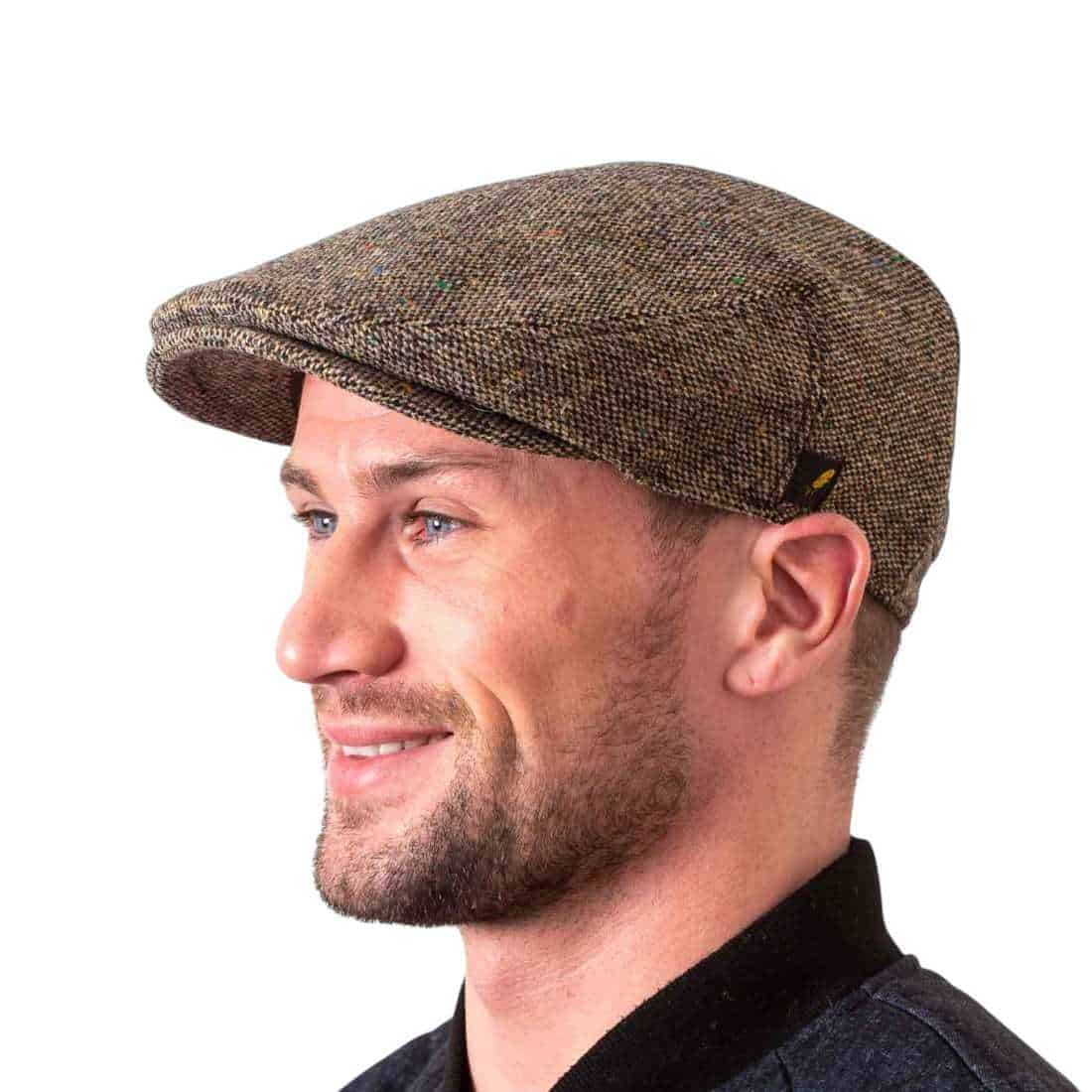 Brown Salt & Pepper Donegal Tweed Dubliner Cap – Hatman