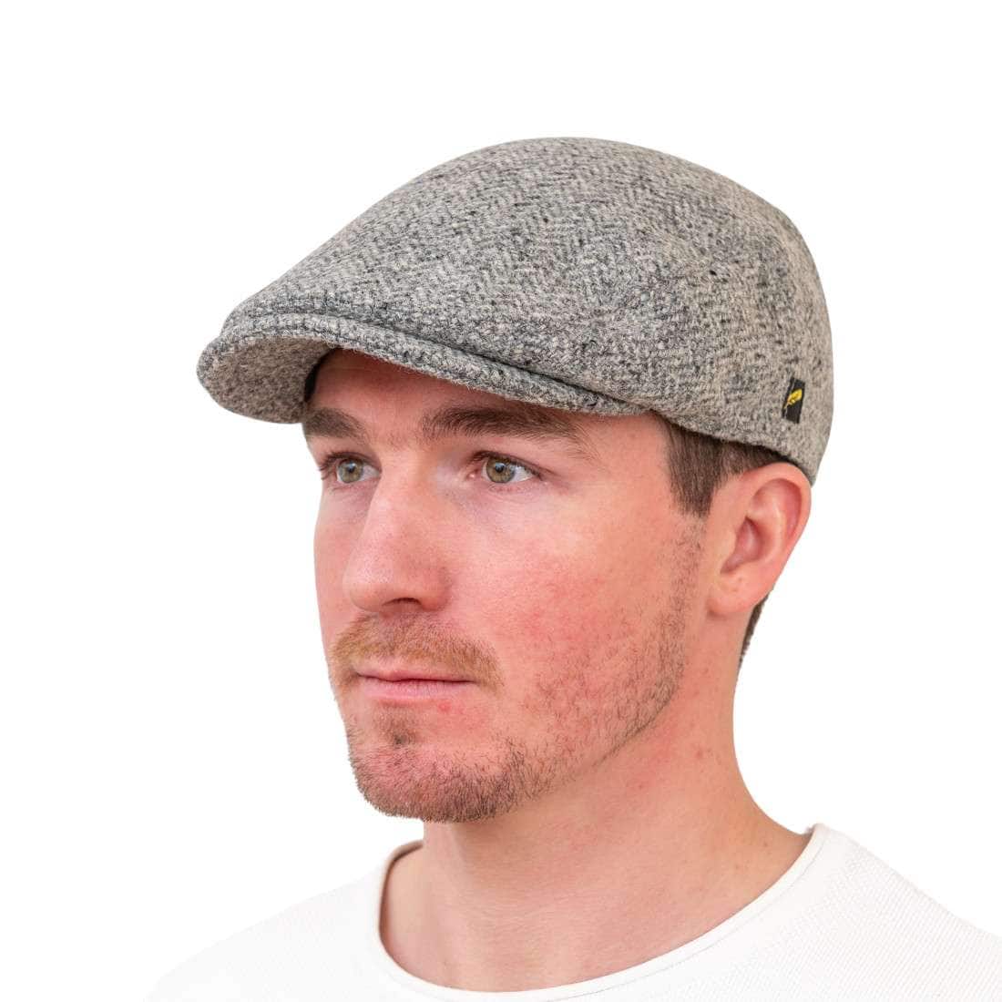 Silver Grey Donegal Tweed Cap Dubliner Model