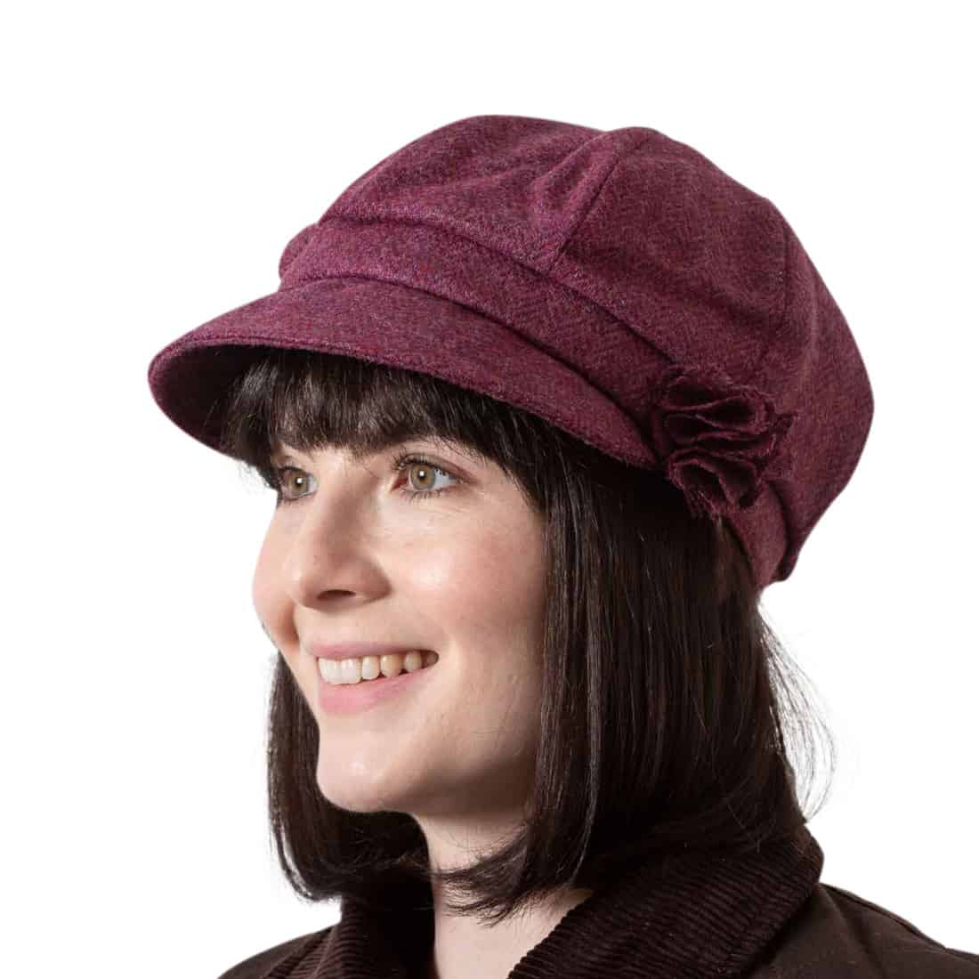 Women’s One Size Bakerboy Hat – Shannon - Plum Colour