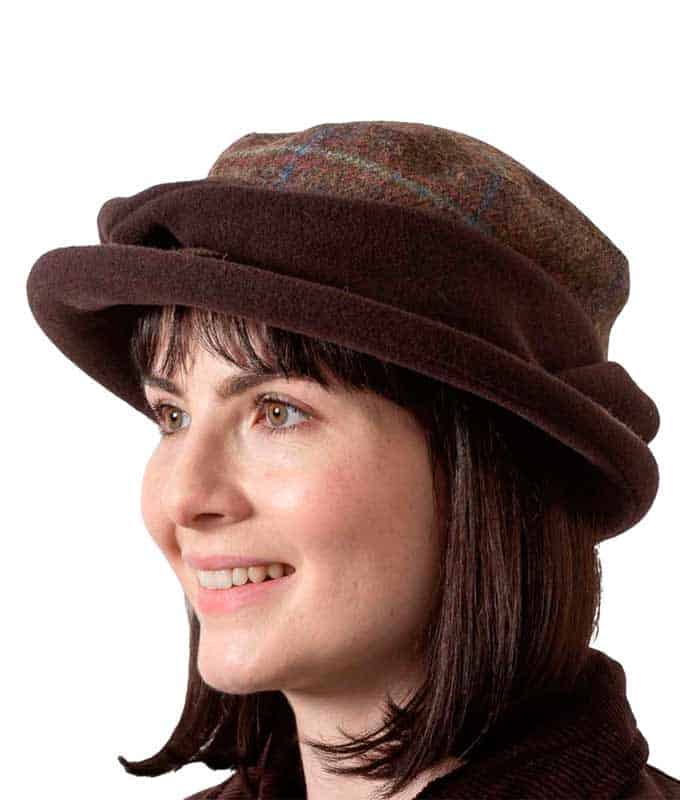 Womens Tweed Hat - Brown Band - Roisin
