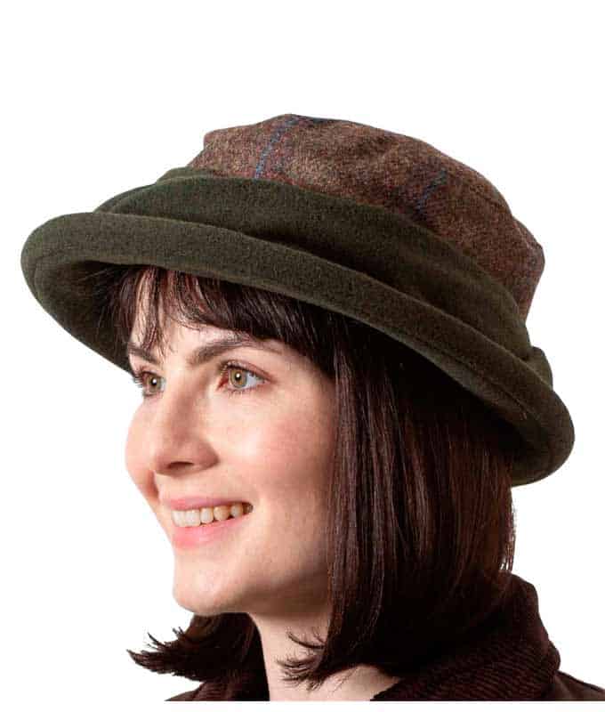 Womens Tweed Hat - Green Band - Roisin