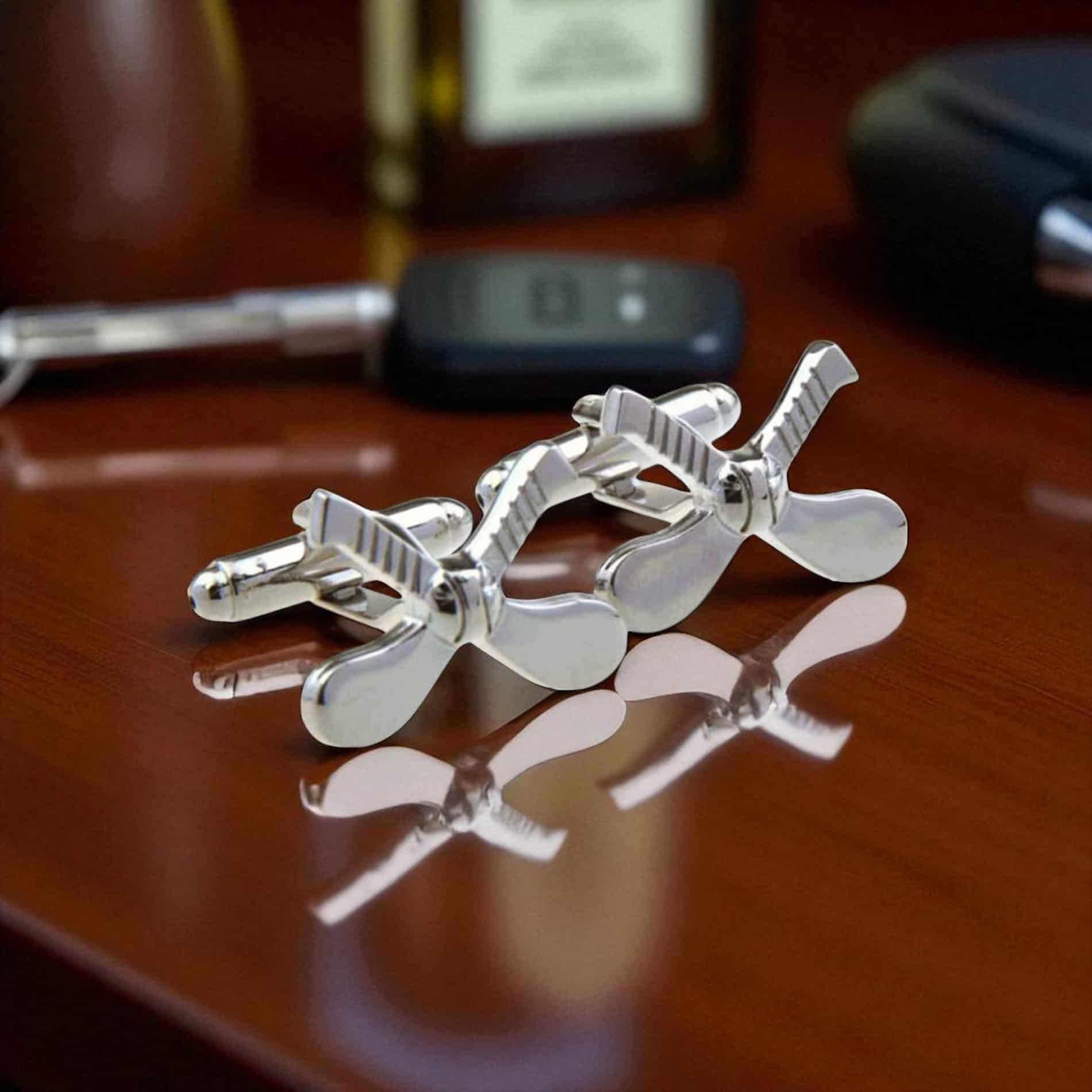 Crossed Hurley Cufflinks – Rhodium Plated Irish Design