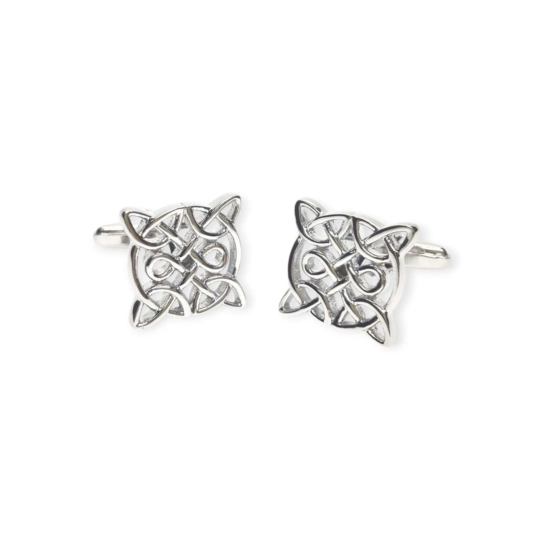 Square Celtic Knot Cufflinks – Irish Silver Tone Design - Irish Gifts & Accessories - Image 3