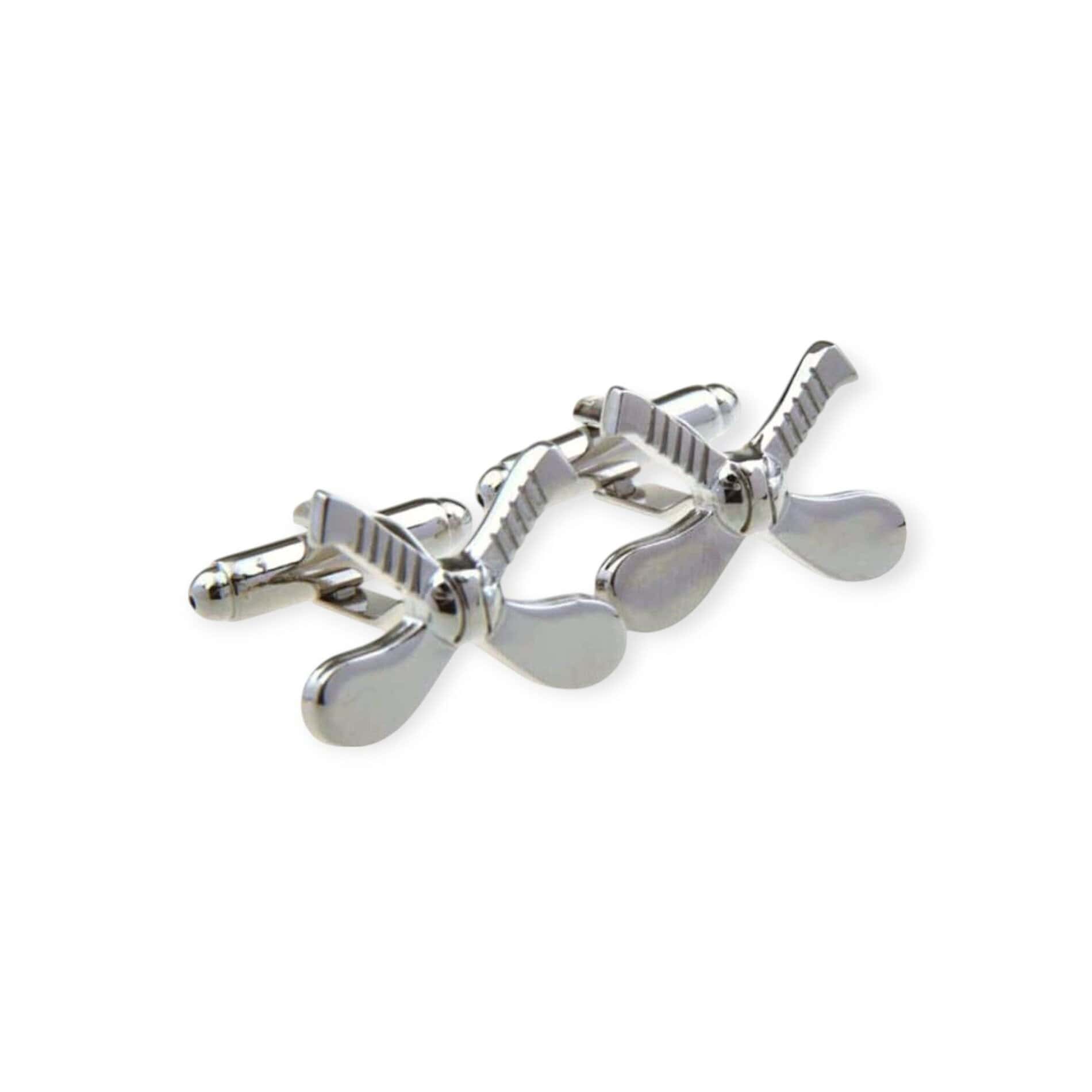 Crossed Hurley Cufflinks – Rhodium Plated Irish Design - Image 4