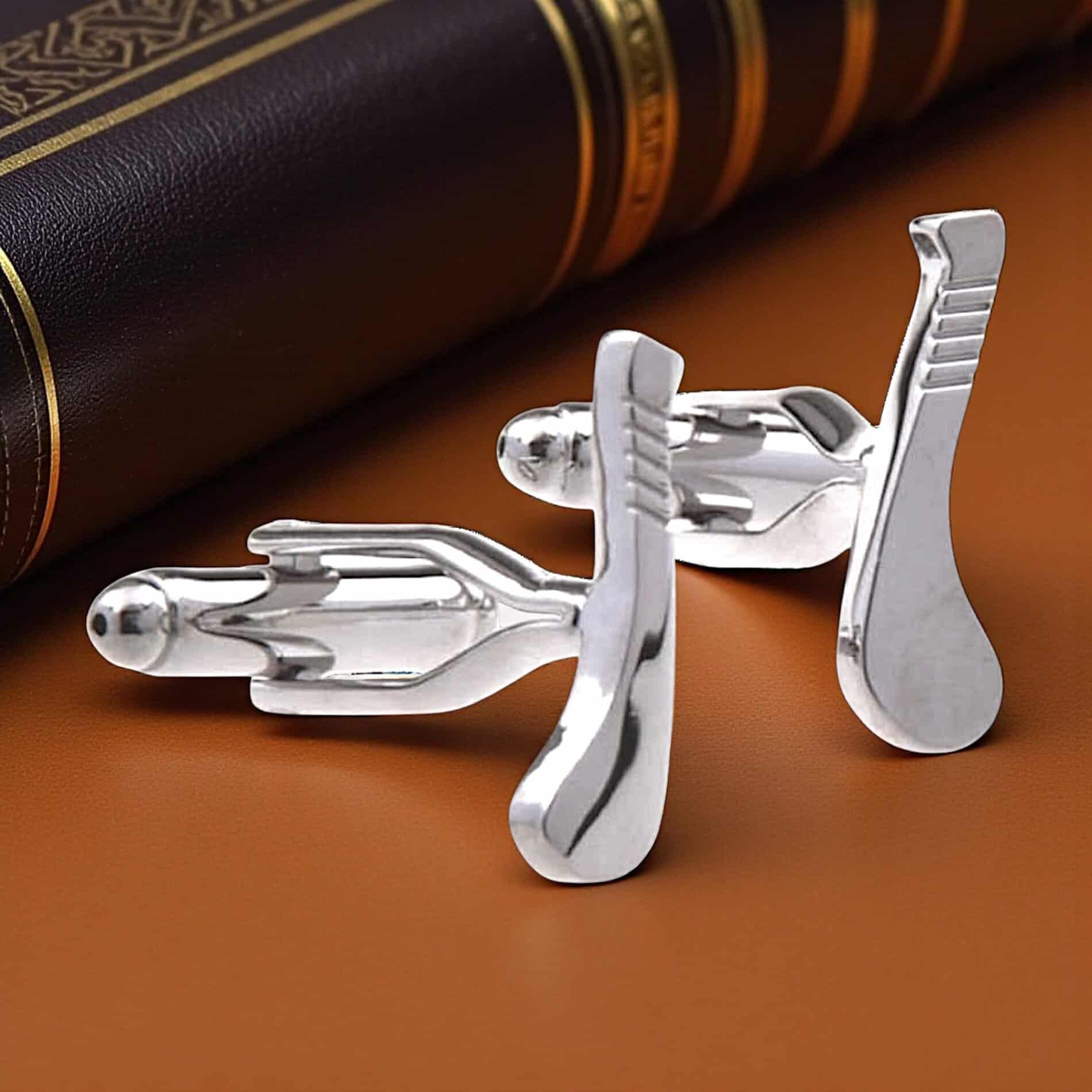 Single Hurley Cufflinks – Rhodium Plated Irish Design