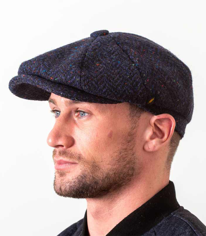 Scholar Cap | Newsboy Tweed Cap | Navy Blue Hat | Hatman Ireland