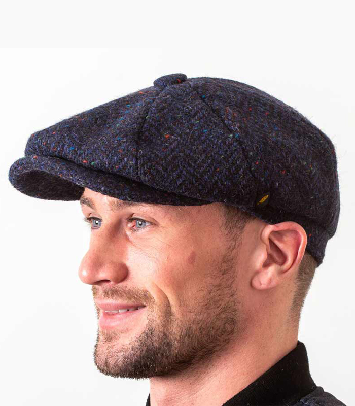 Scholar Cap | Newsboy Tweed Cap | Navy Blue Hat | Hatman Ireland