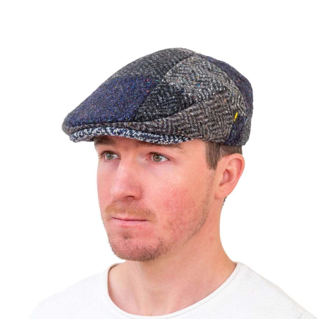 Blue/Grey Patch Kerry Heavyweight Tweed Dubliner Cap