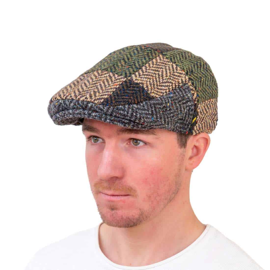 Green/Brown Patch Kerry Heavyweight Tweed Dubliner Cap