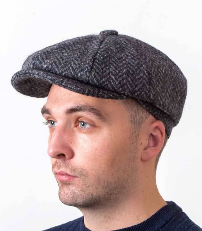 Scholar Newsboy Cap – Medium Grey Kerry Tweed