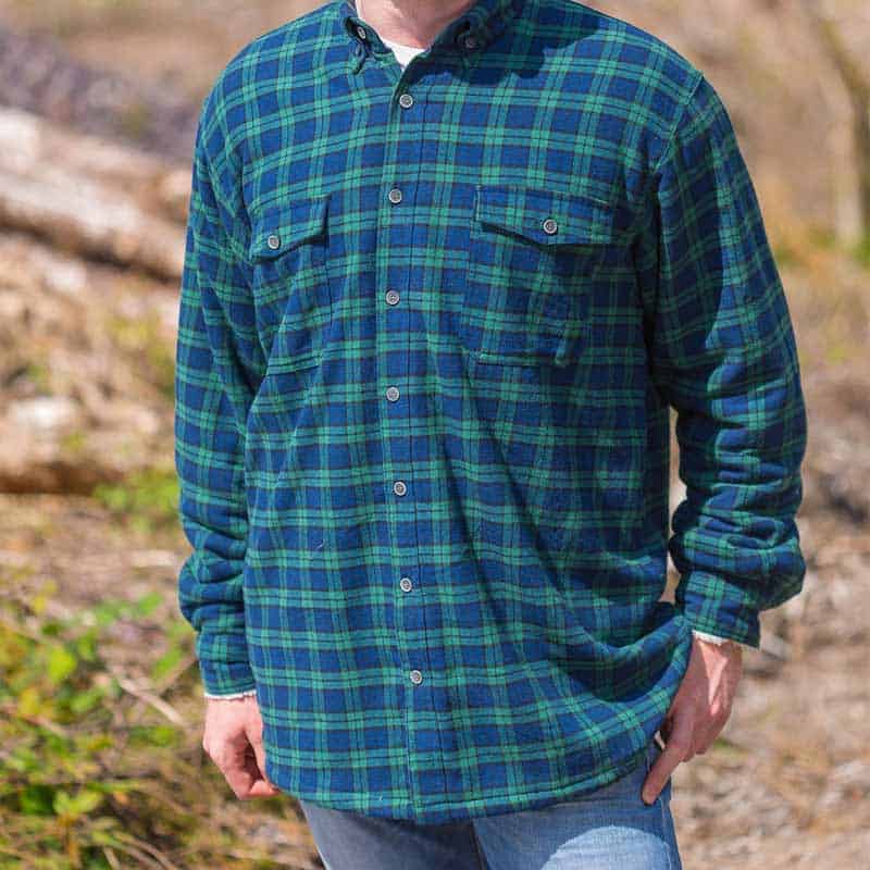 Lee Valley Fleece-Lined Lumberjack Shirt – Blue-Green Tartan (Warm but Lightweight) - Image 3