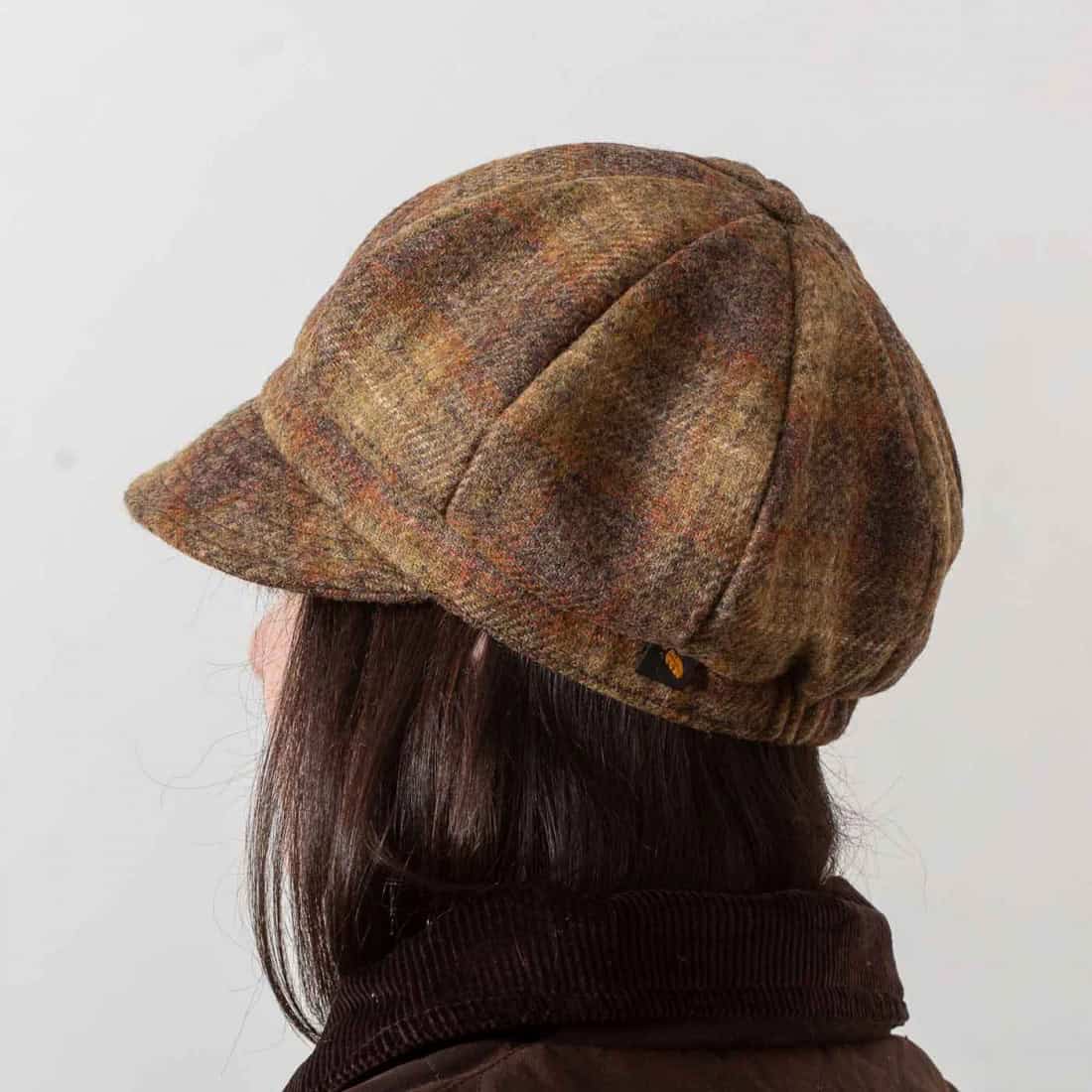Women’s One Size Bakerboy Hat – Shannon - Rustic Brown Tweed - Image 6