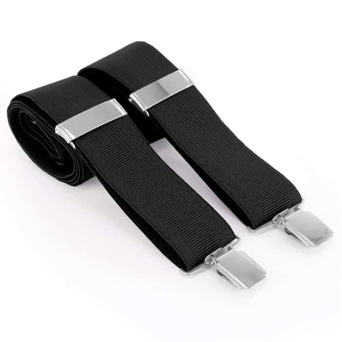 Black Braces – 35mm Adjustable Suspenders with Clips