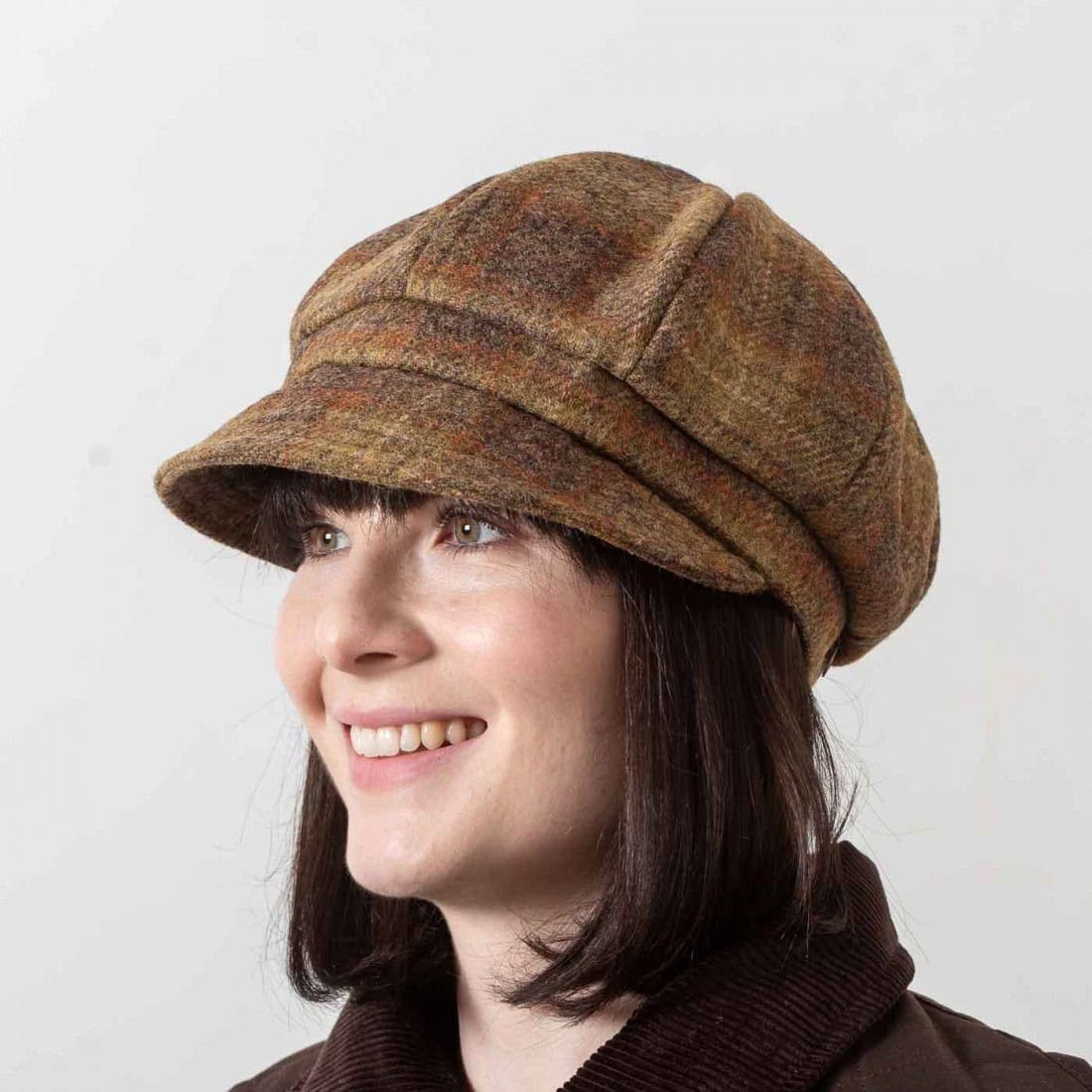 Women’s One Size Bakerboy Hat – Shannon - Rustic Brown Tweed