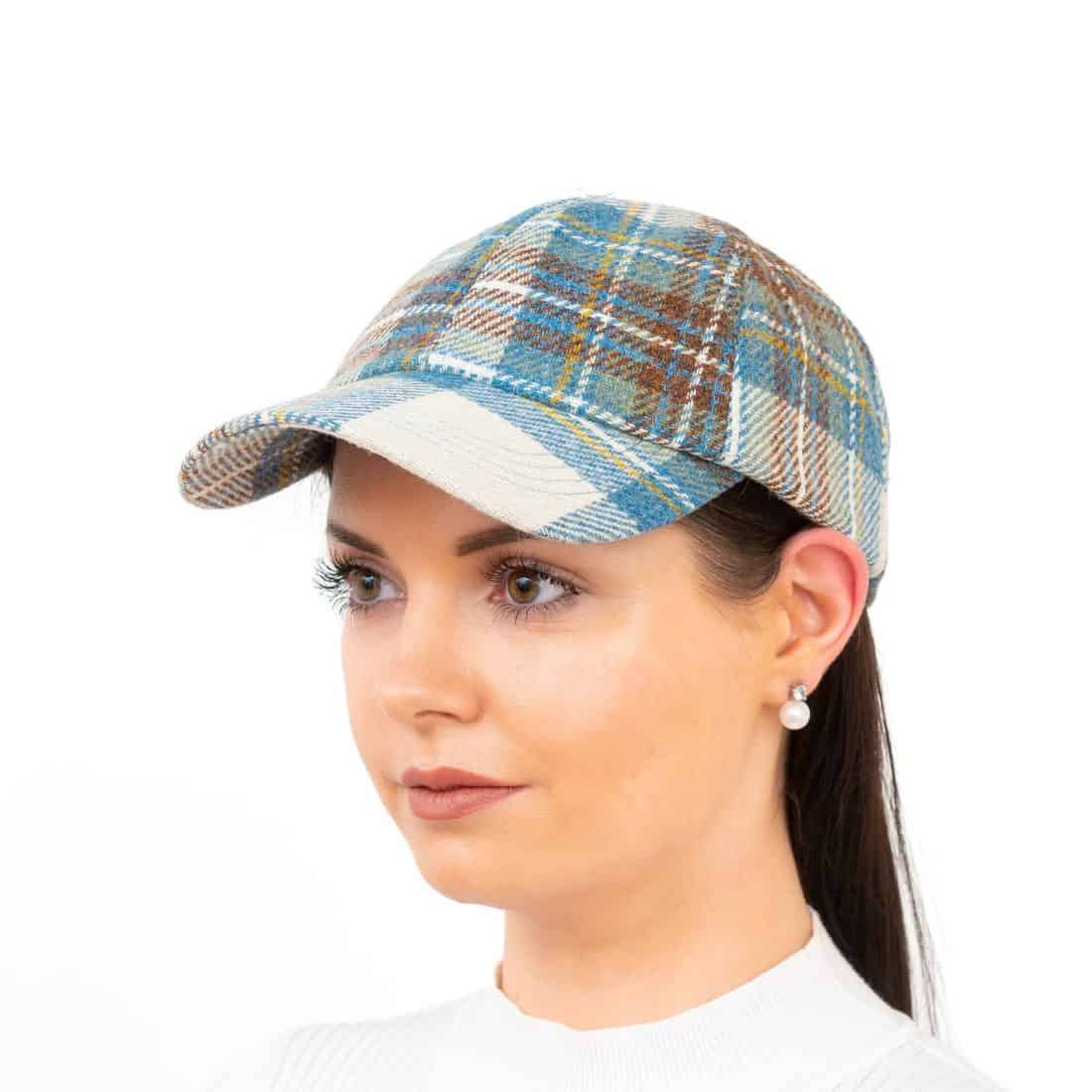Muted Blue Check Wool Baseball Cap – Hatman of Ireland