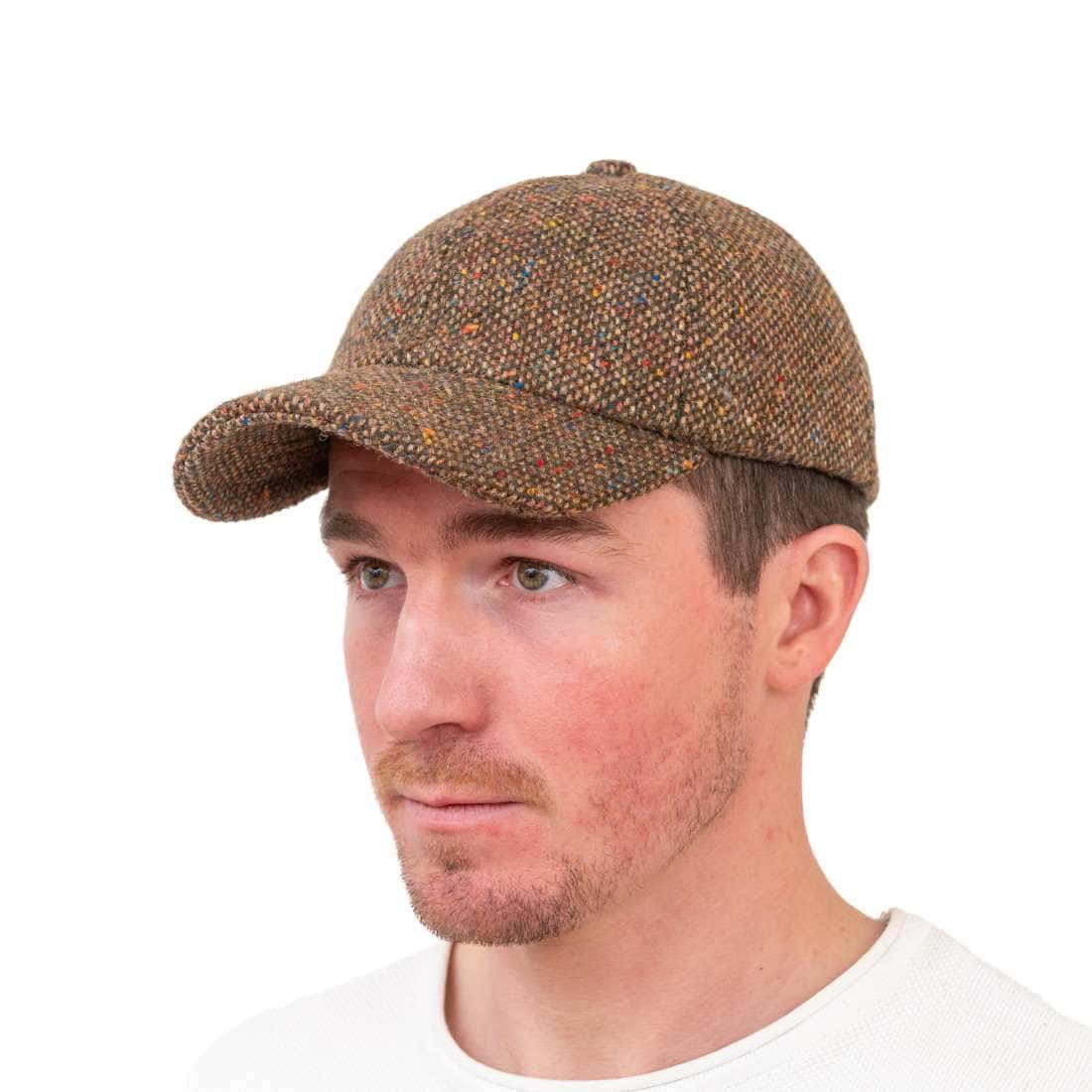 Brown Salt & Pepper Tweed Baseball Cap – Hatman of Ireland