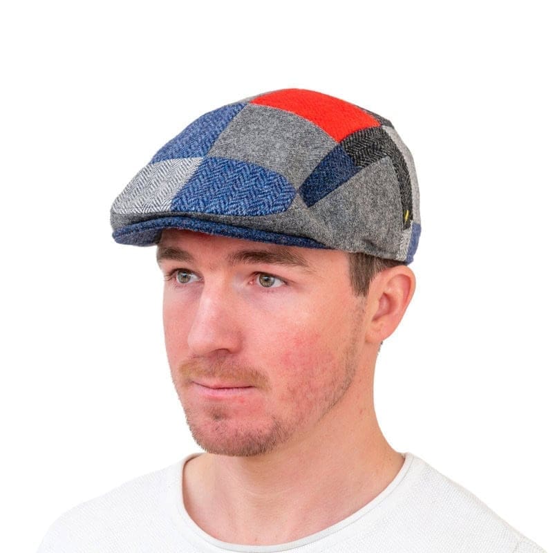 Irish Tweed Patch Cap - Red Patch - Dubliner Style