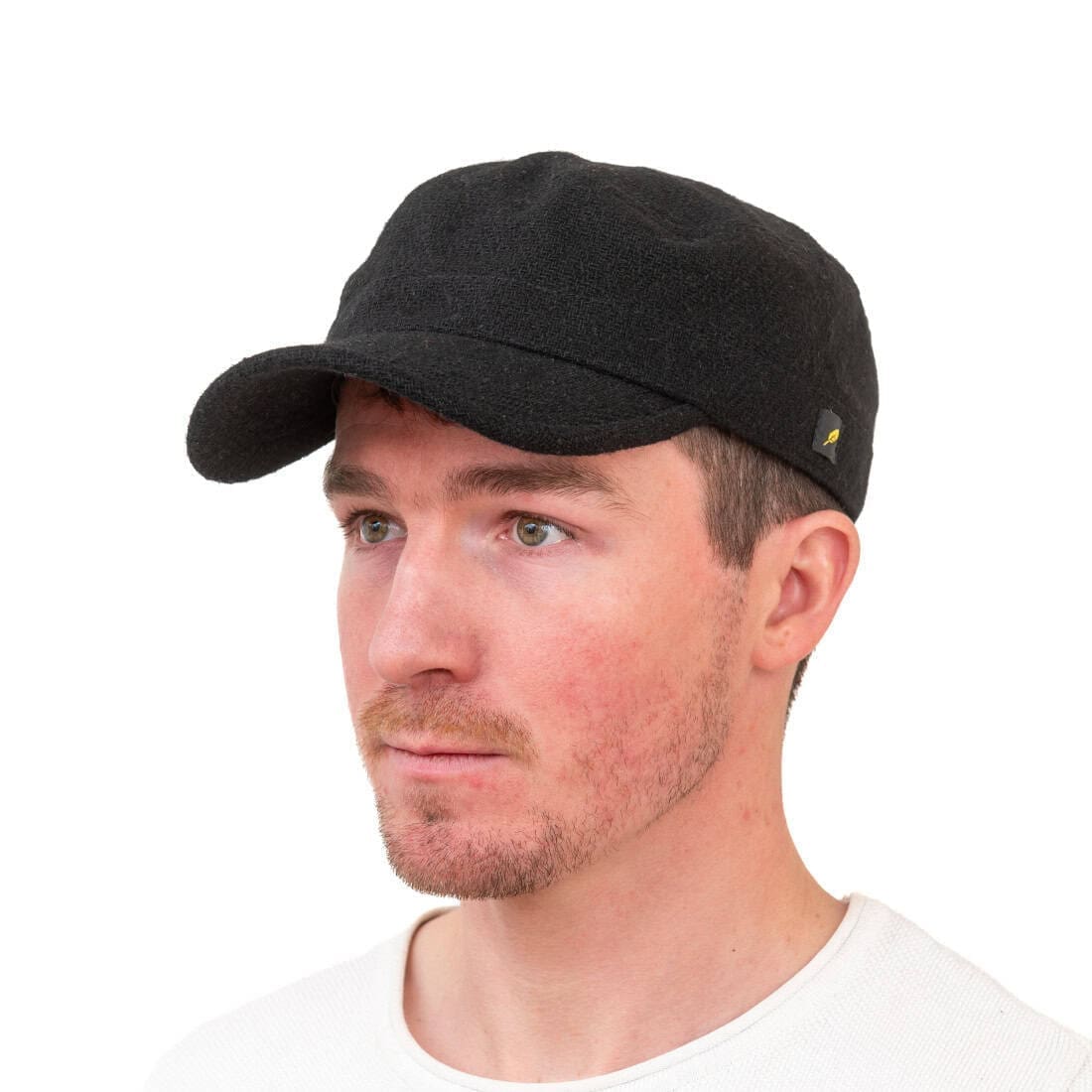 Irish Tweed Military Hat - Cadet Cap - Plain Black - Irish Caps – Heritage Style for Every Generation