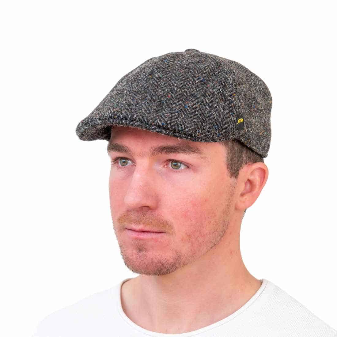Donegal Tweed Grey Herringbone Duckbill Cap – Hatman of Ireland