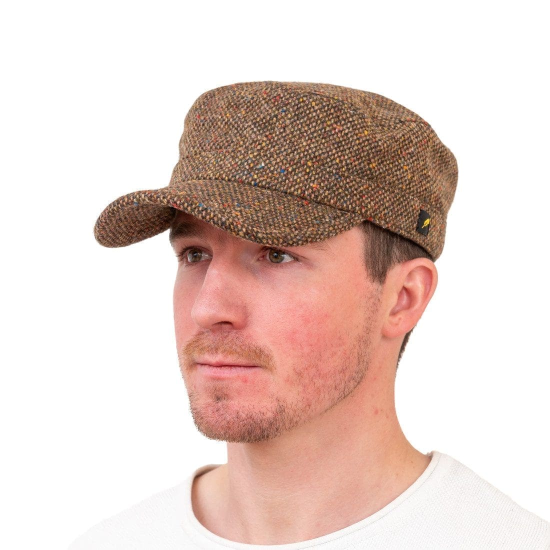 Kerry Tweed Military Hat - Cadet Cap - Brown Tweed - Irish Caps – Heritage Style for Every Generation