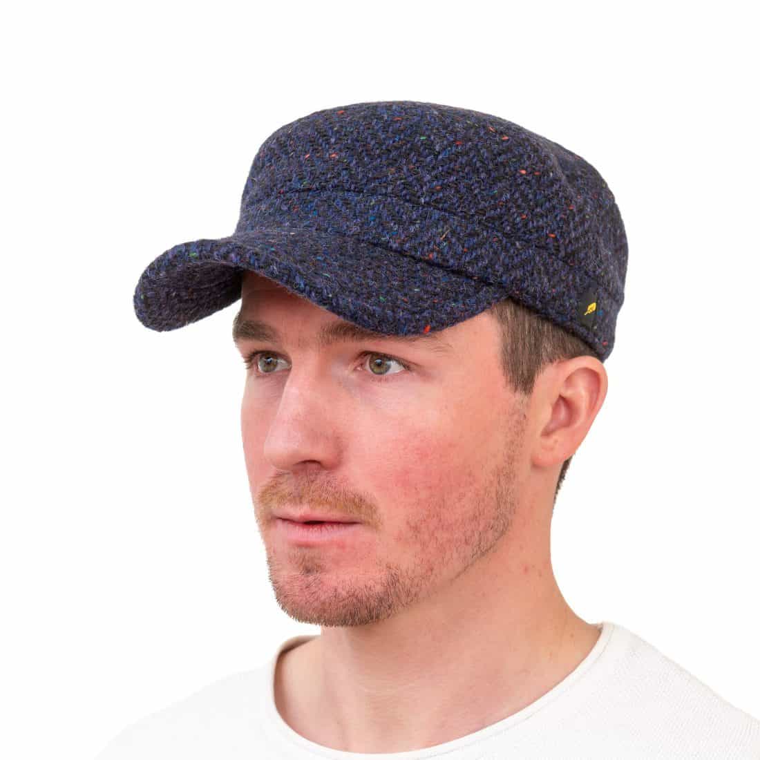 Kerry Tweed Military Hat - Cadet Cap - Navy Blue - Irish Caps – Heritage Style for Every Generation